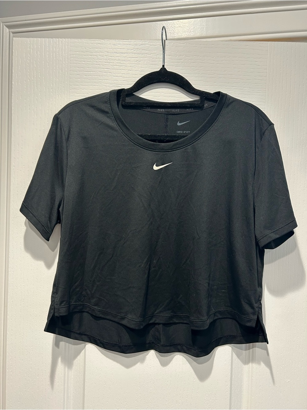 Nike Black Dri-FIT Short Sleeve Crop Top